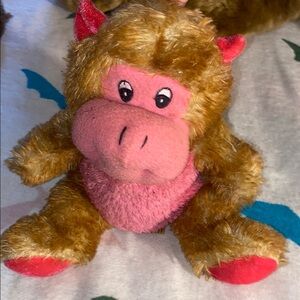 Adorable Plush Toy with Pink and Brown Accents
